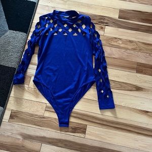 Shein cut out blue body suit size large